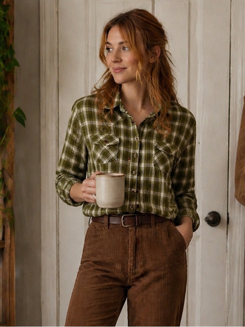 Plaid green shirt